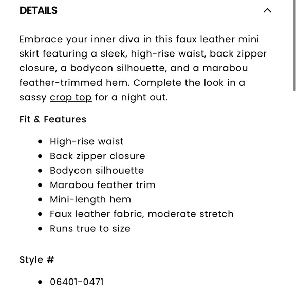 Black leather mini skirt - Picture 5 of 5